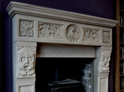 Carved stone fireplace sandstone fire surround